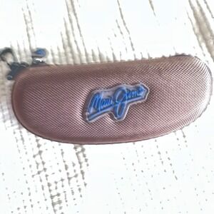 Maui Jim Sunglasses Case Brown Hard Shell Zippered Eyewear Case Pouch